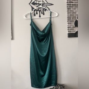 Mini dress, Emerald Green, Silk